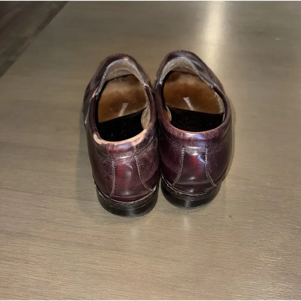 Vtg Johnston Murphy Aristocraft Penny Loafers Mens 9 Burgundy Leather USA Made